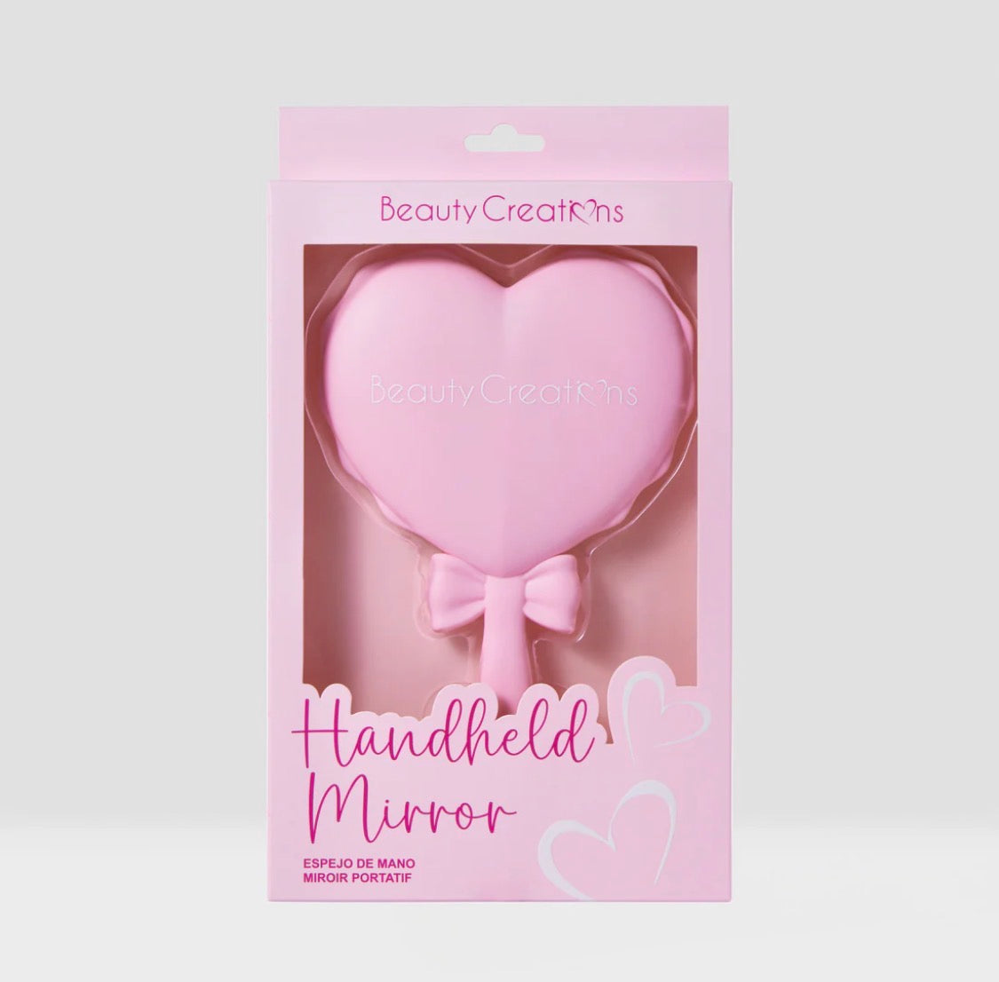 Bc-PINK BOW HANDHELD MIRROR