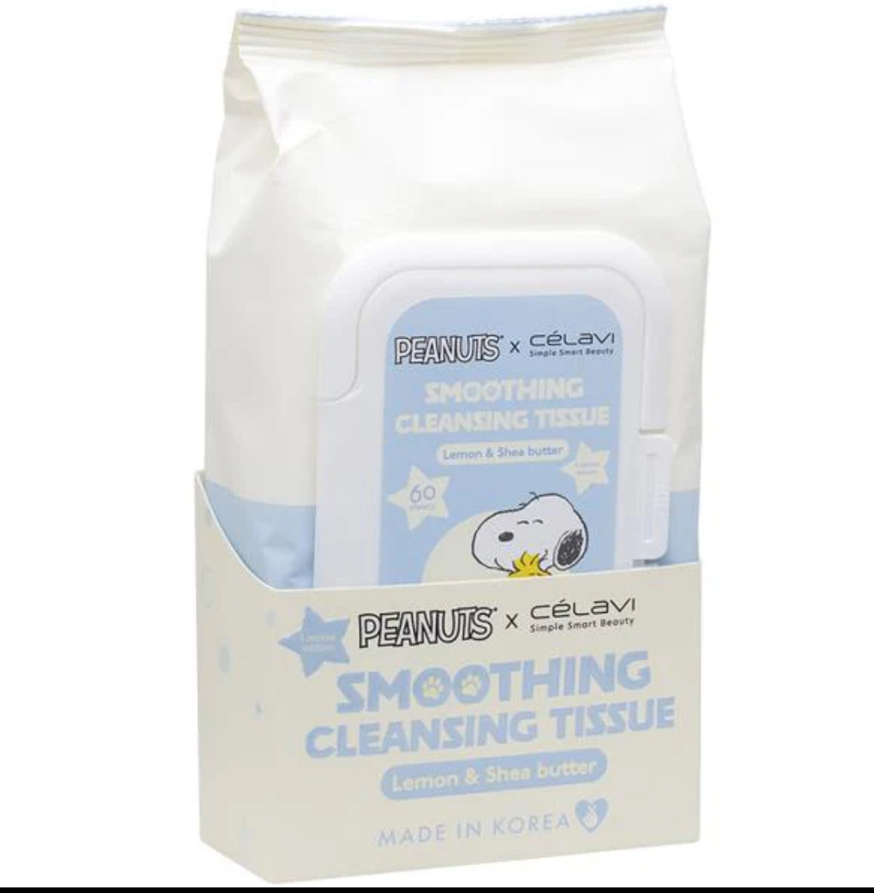Peanuts Smoothing Make Up Remover Cleansing Tissues 60 Sheets