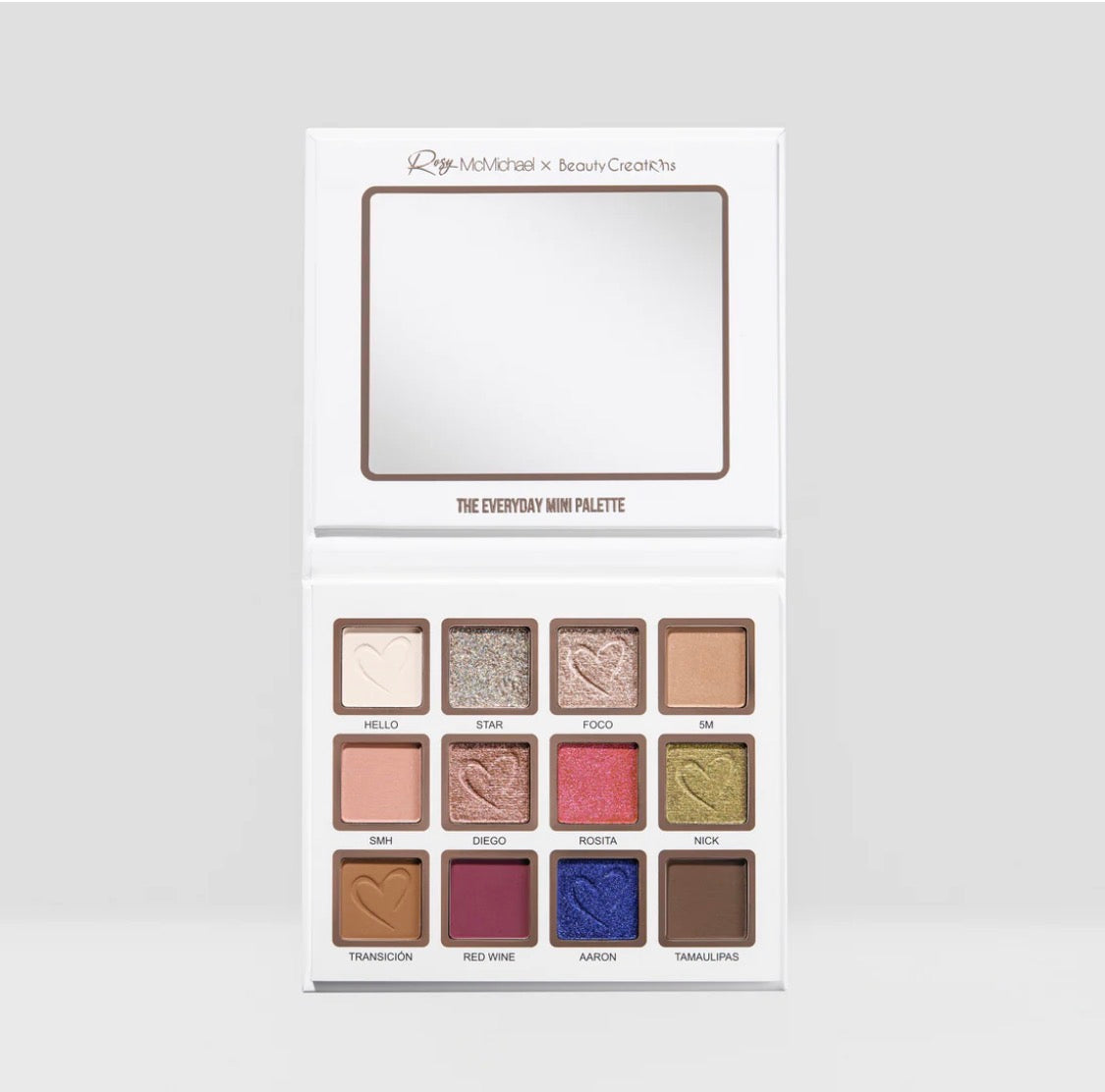 ROSY MCMICHAEL X BEAUTY CREATIONS ROSY'S ESSENTIALS VOL. 1: "THE EVERYDAY MINI PALETTE" 12-COLOR SHADOW PALETTE