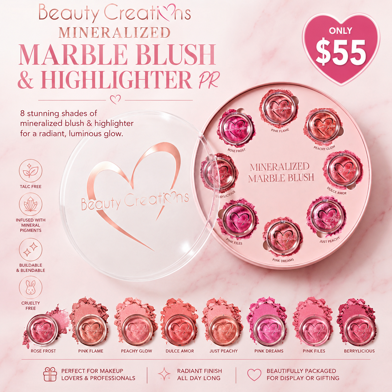 Beauty Creations Mineralized Marble Blush & Highlighter