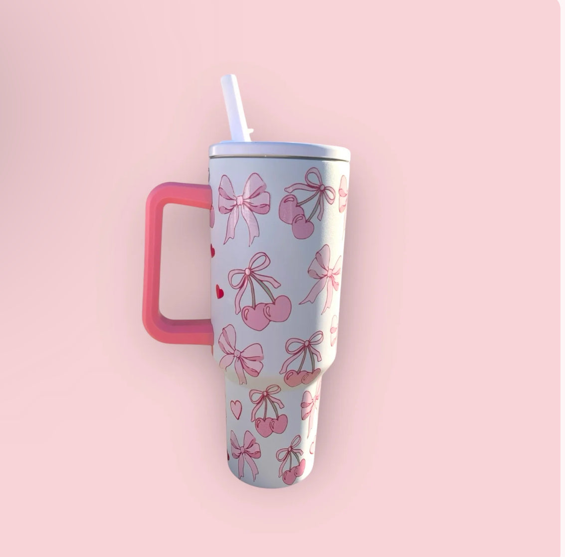 40 oz. Leakproof heart-cherries Cup