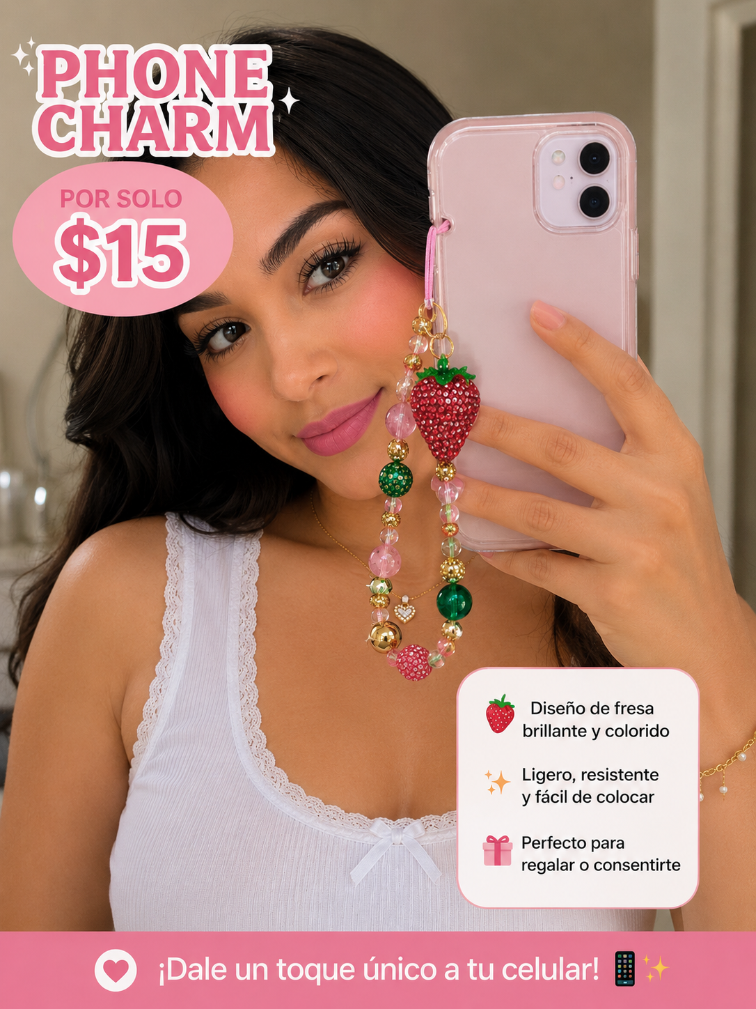 Phone Charm de Fresa