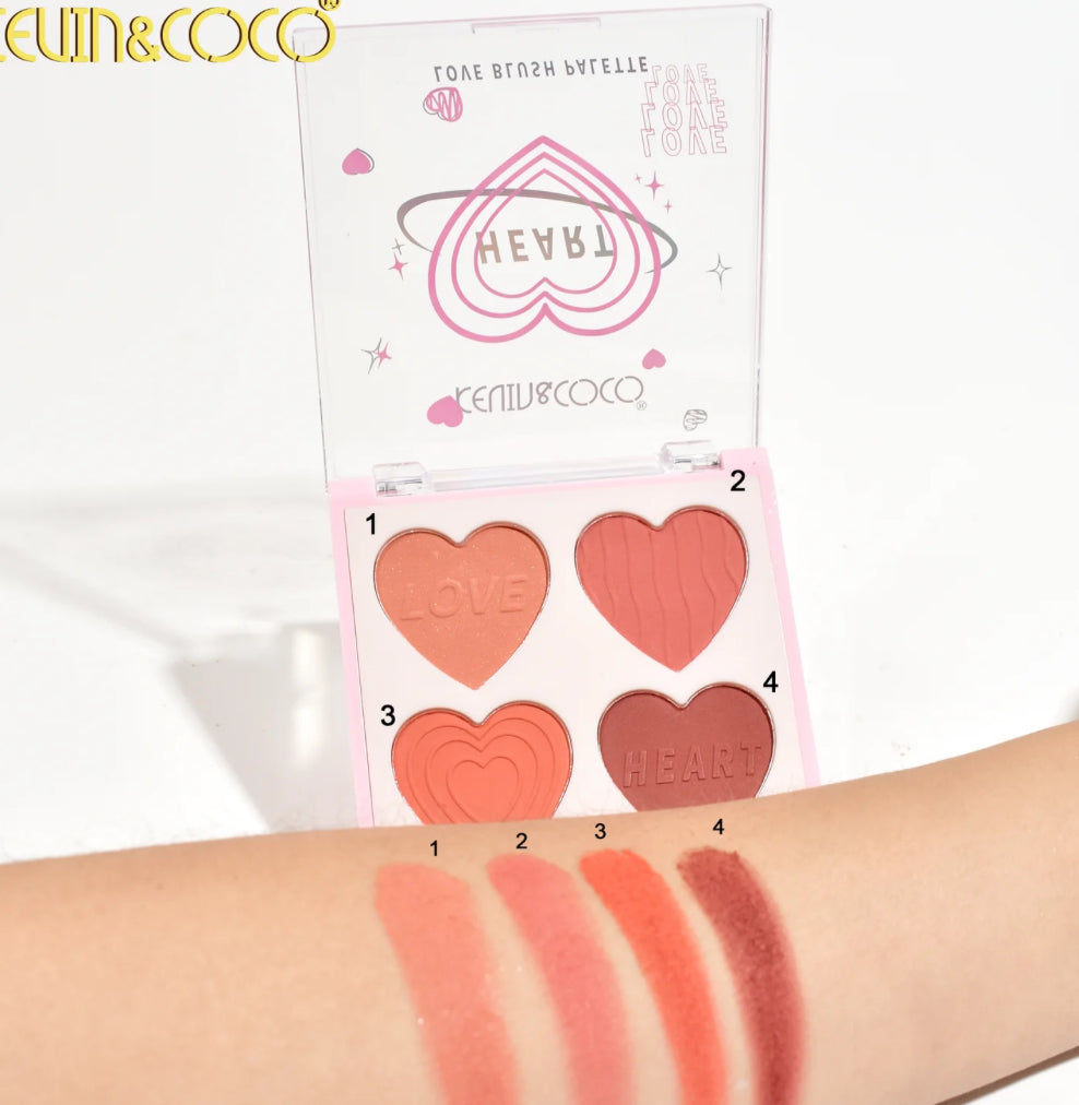 KC-4-COLOR DESIRE HEART BLUSH PALETTE
