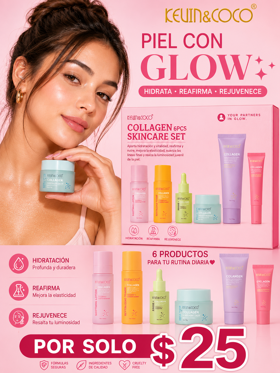 Collagen skin care super glowy
