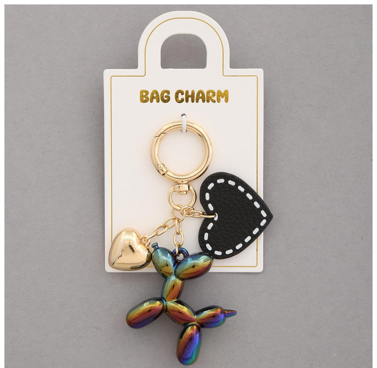 BALLOON DOG HEART BAG CHARM