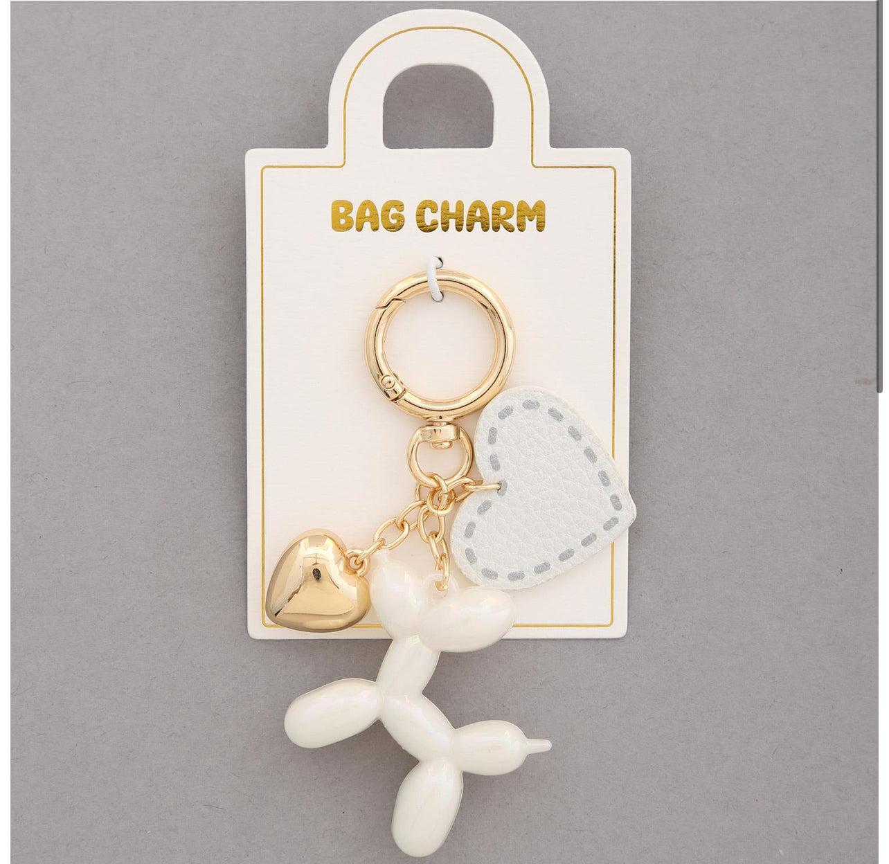 BALLOON DOG HEART BAG CHARM