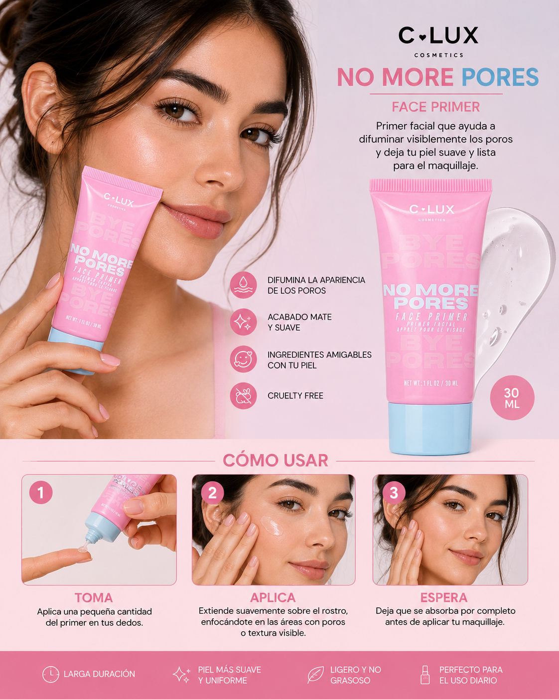 💗 C•LUX No More Pores Face Primer 💗