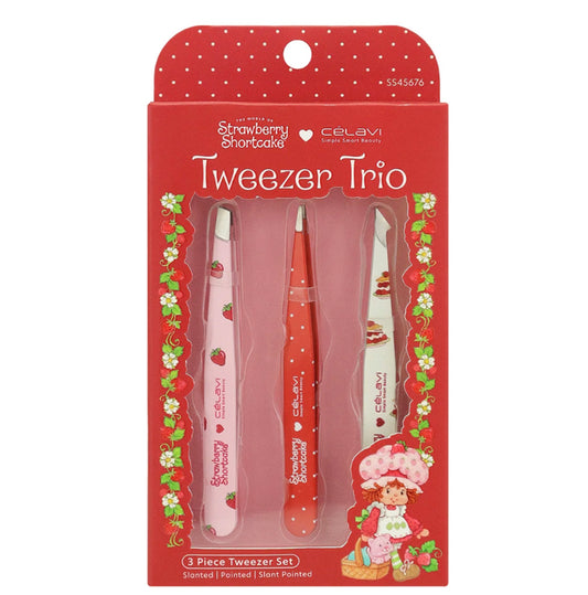 Celavi-STRAWBERRY SHORTCAKE 3PC PRINTED TWEEZER SET