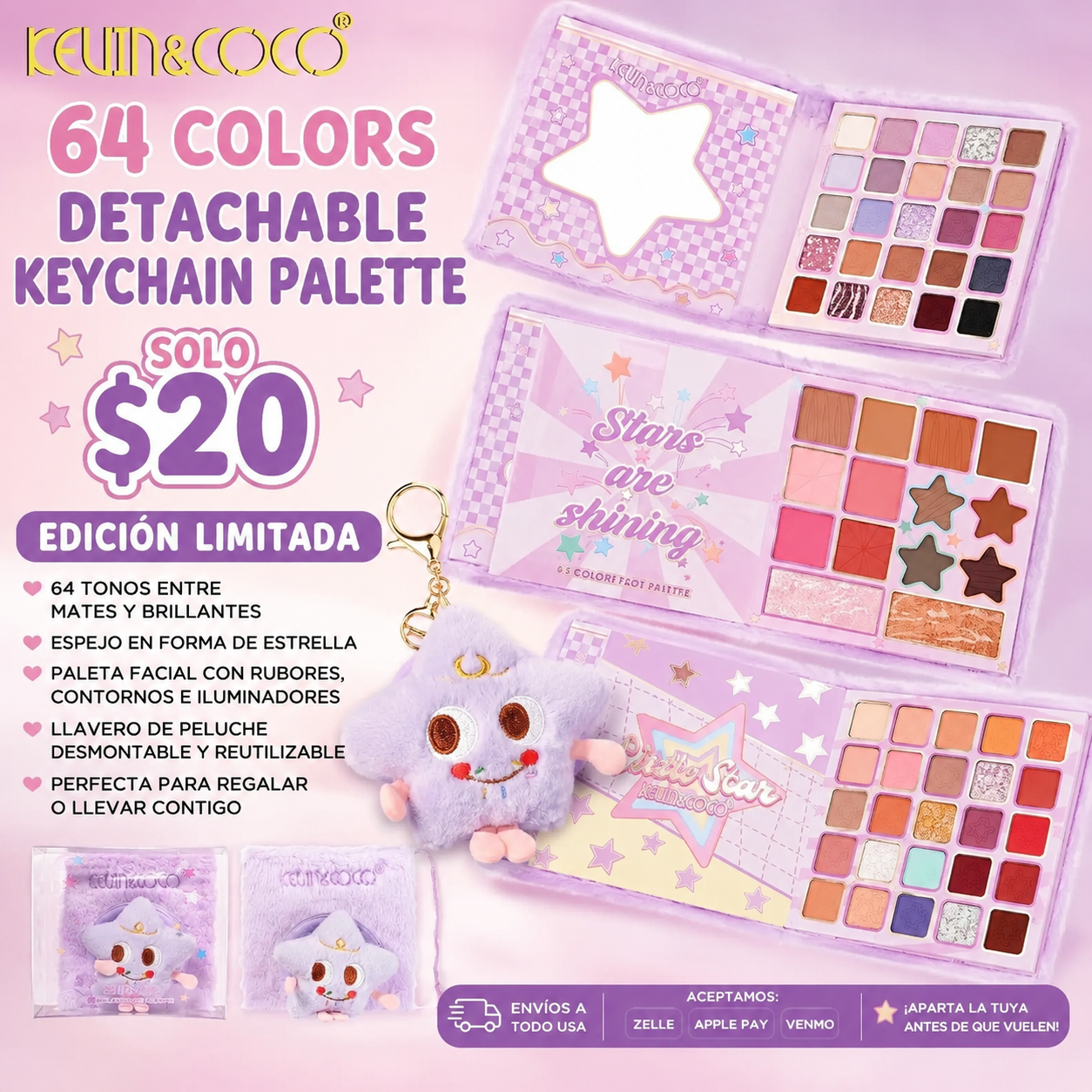PLUSH STAR 64 COLORS EYESHADOW PALETTE