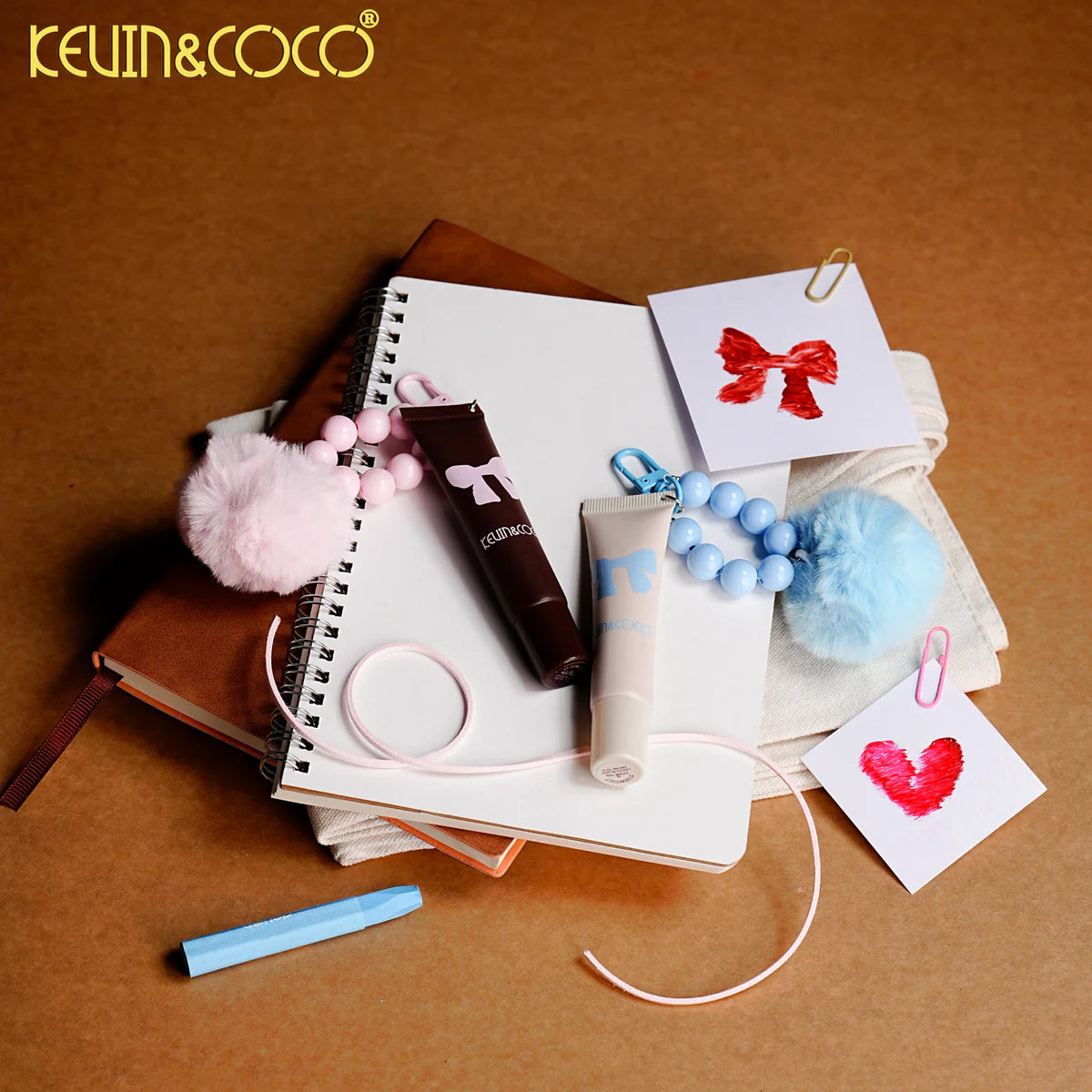 BIG KID LIQUID BLUSH WITH POM POM KEYCHAIN