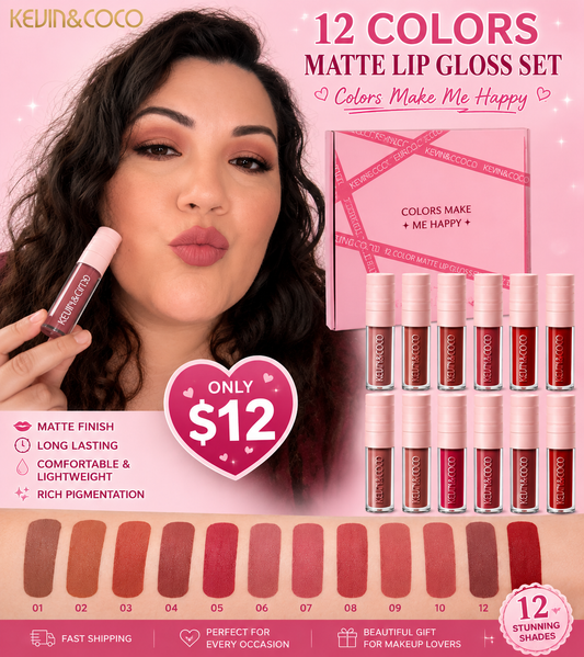 COLORS MAKE ME HAPPY 12PC MATTE LIP GLOSS