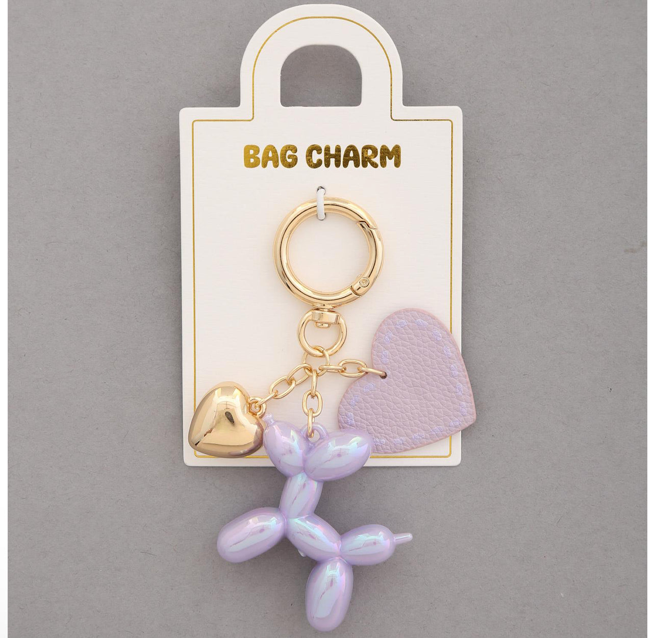 BALLOON DOG HEART BAG CHARM