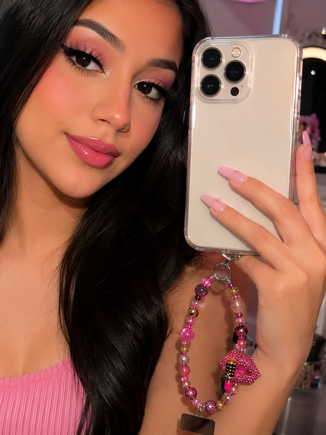 Phone charm pink lips