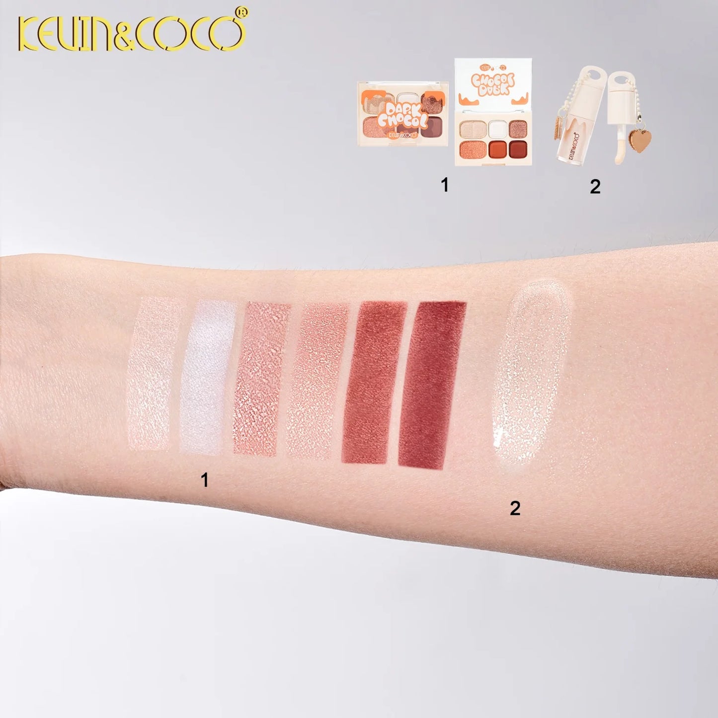 Kevin&Coco Dark Chocol Palette & Lip Gloss Set
