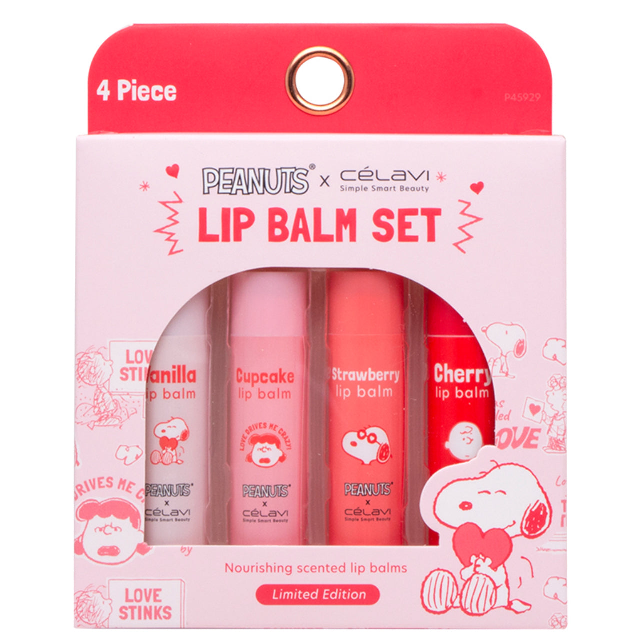 CELAVI X PEANUTS 4PC LIP BALM SET