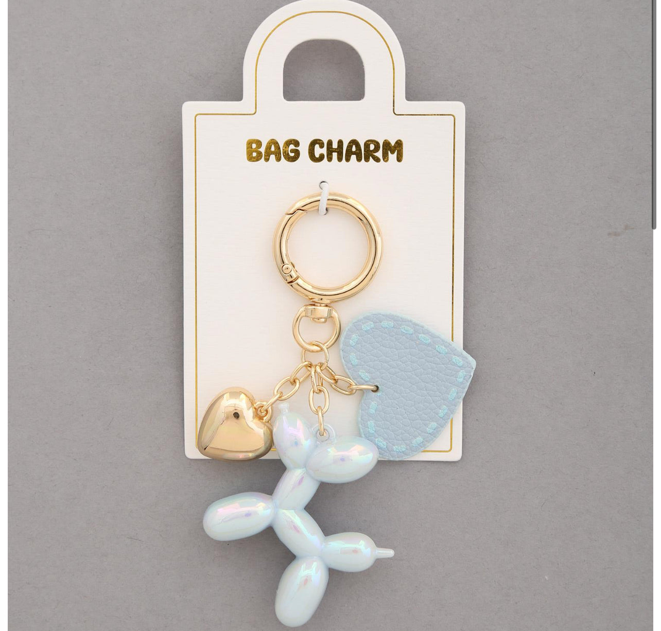 BALLOON DOG HEART BAG CHARM