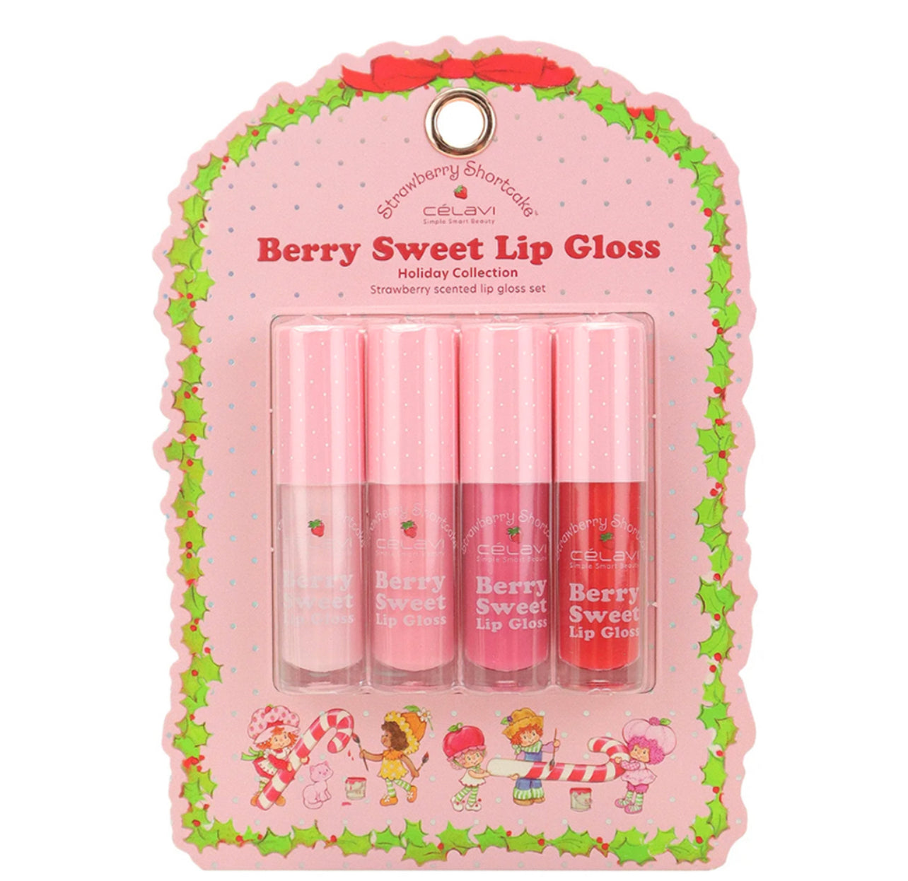 CELAVI STRAWBERRY SHORTCAKE 4PC LIP GLOSS SET