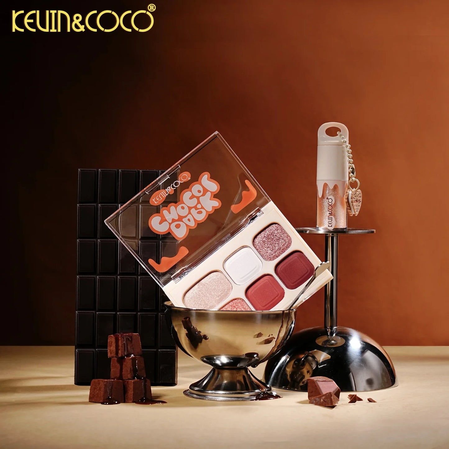 Kevin&Coco Dark Chocol Palette & Lip Gloss Set