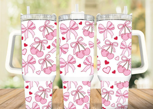 40 oz. Leakproof heart-cherries Cup