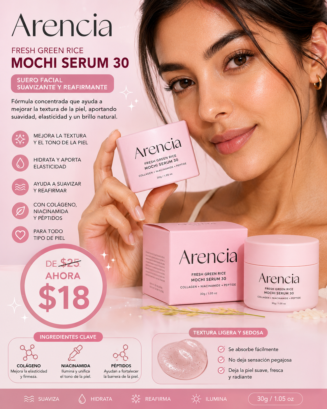 🌸✨ Arencia Fresh Green Rice Mochi Serum 30 ✨🌸