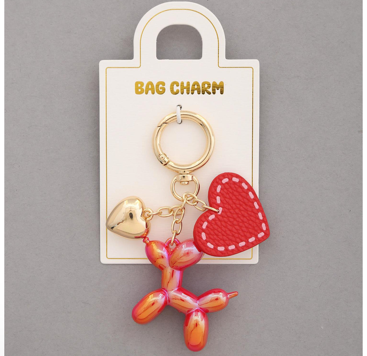 BALLOON DOG HEART BAG CHARM