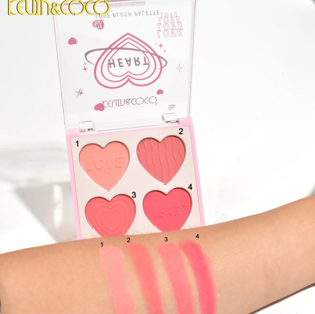 KC-4-COLOR DESIRE HEART BLUSH PALETTE
