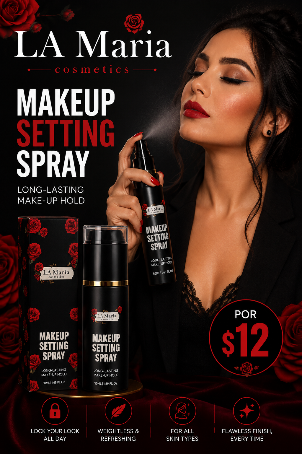 🌹 LA Maria Cosmetics – Makeup Setting Spray 🌹