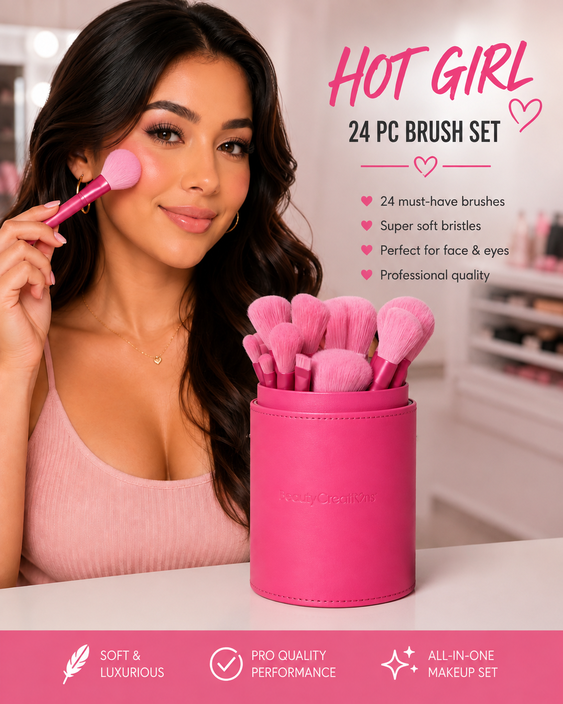 💕 HOT GIRL 24 PC BRUSH SET – Beauty Creations 💕