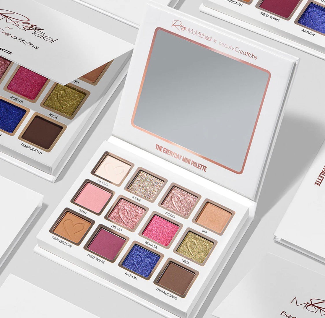 ROSY MCMICHAEL X BEAUTY CREATIONS ROSY'S ESSENTIALS VOL. 1: "THE EVERYDAY MINI PALETTE" 12-COLOR SHADOW PALETTE