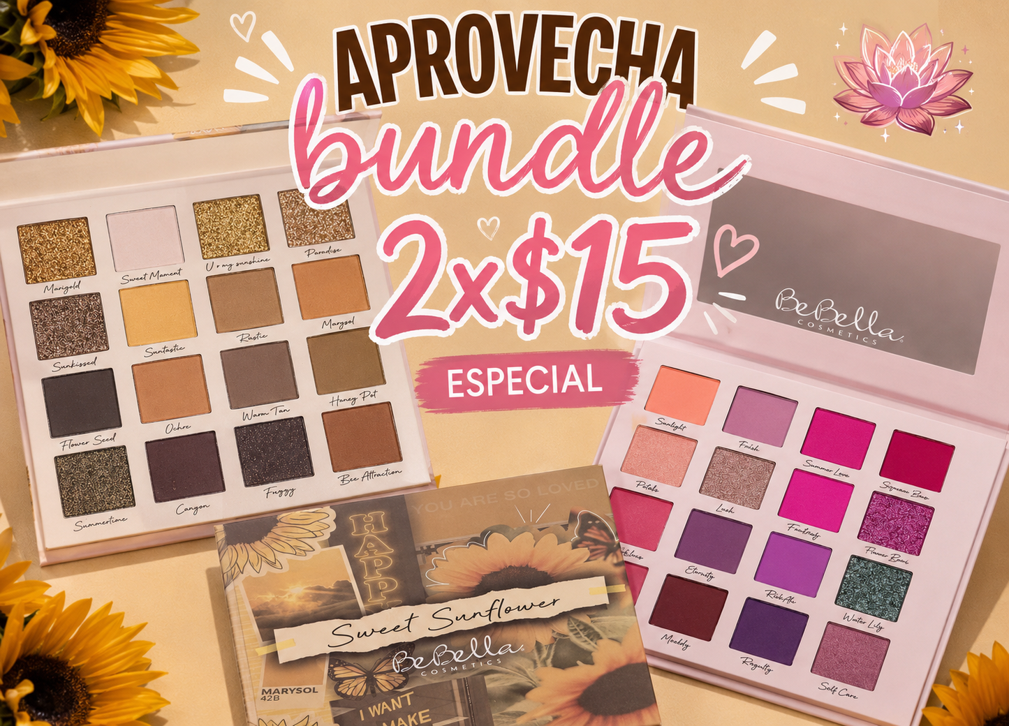 Sunflower and lotus love eyeshadow