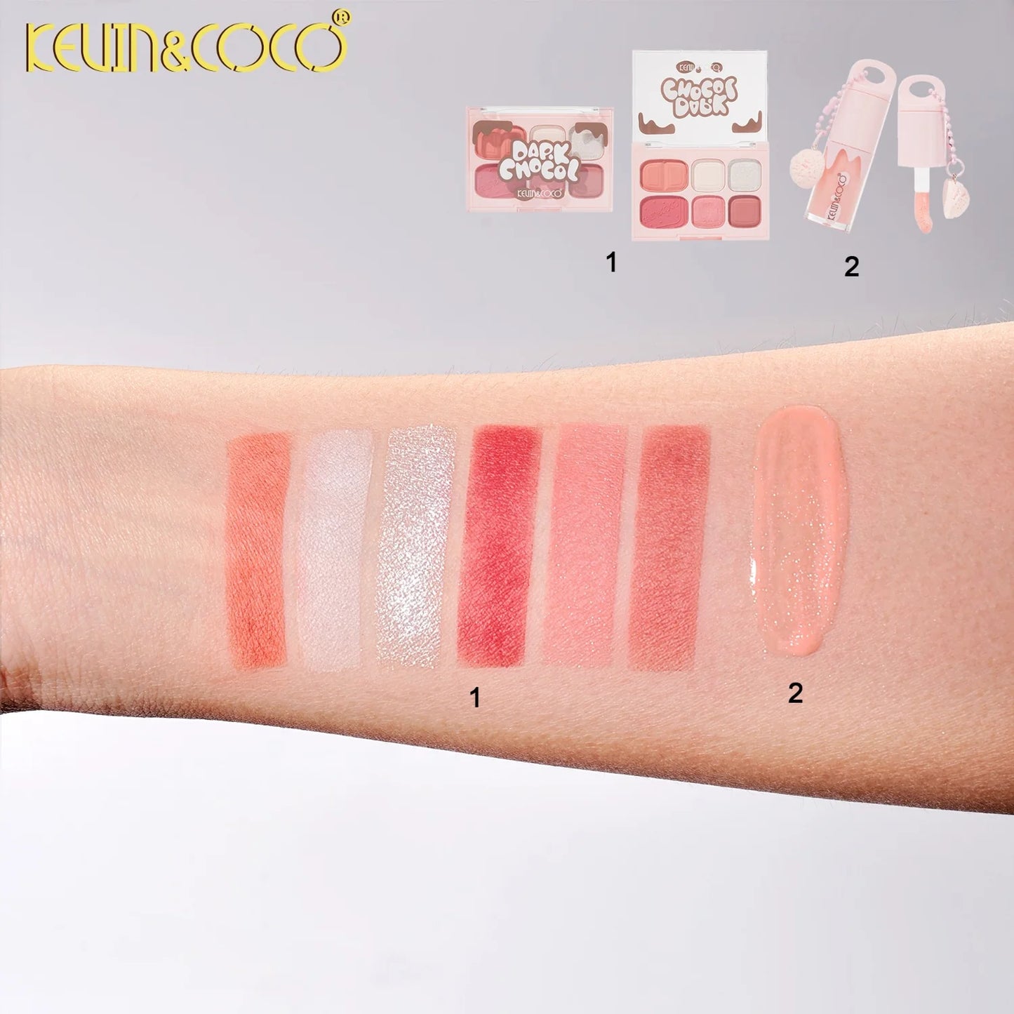 Kevin&Coco Dark Chocol Palette & Lip Gloss Set