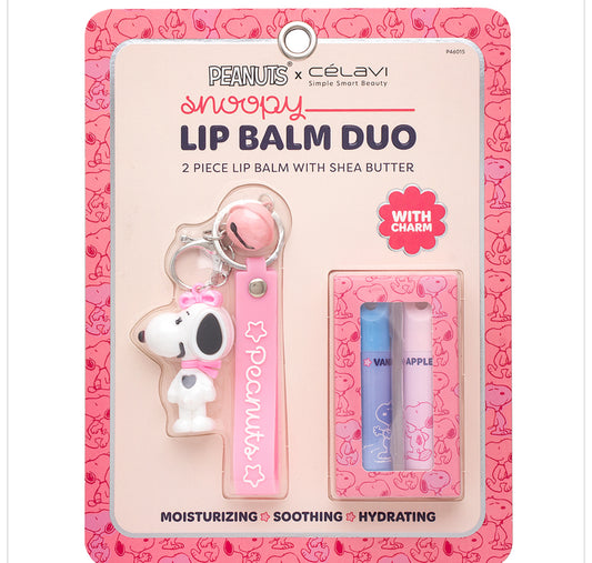 Celavi X Peanuts Snoopy Lip Balm Duo W Keychain