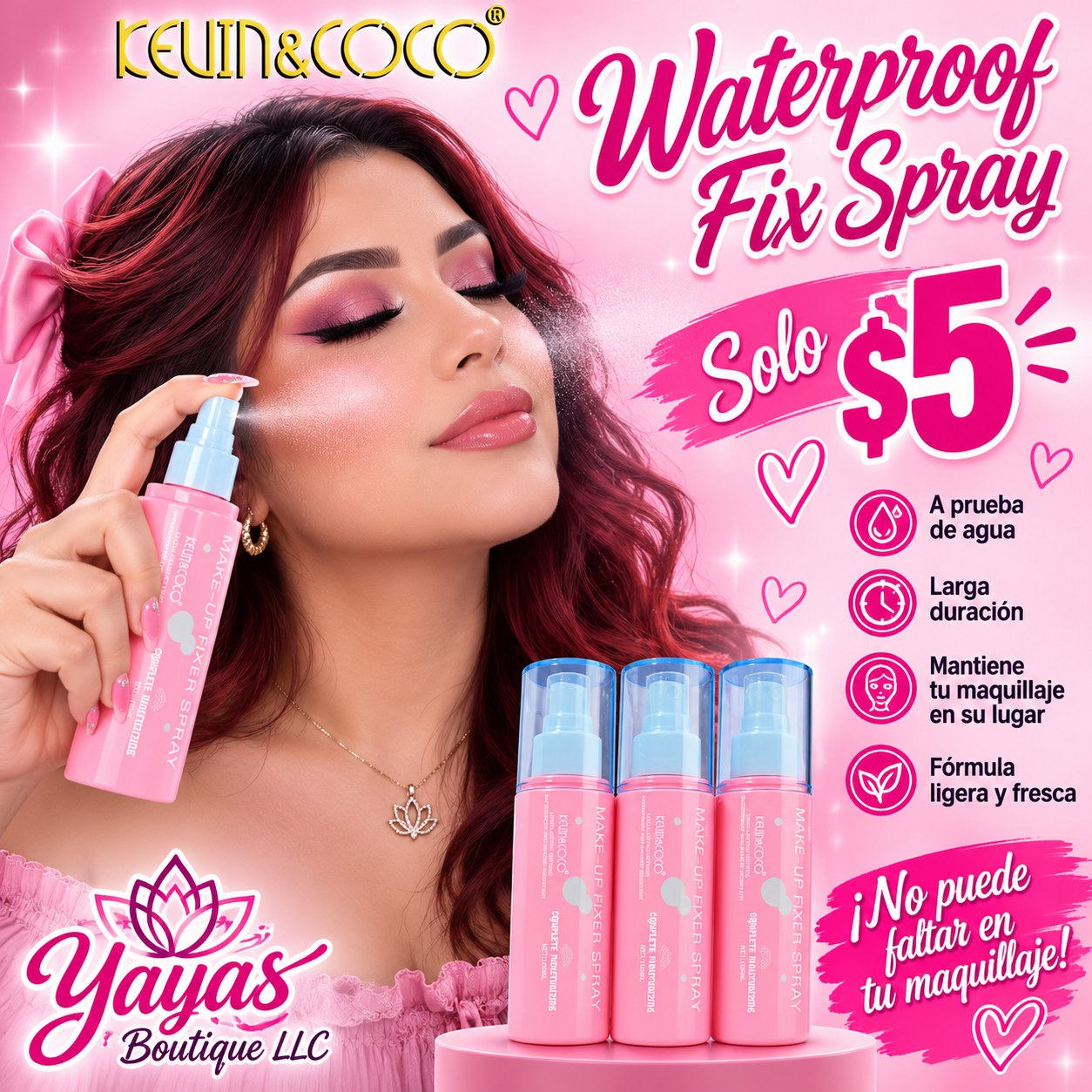 Waterproof fixer spray