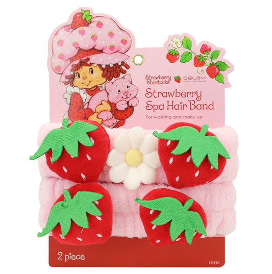 CELAVI STRAWBERRY SHORTCAKE 2PC SPA HAIR BAND SET