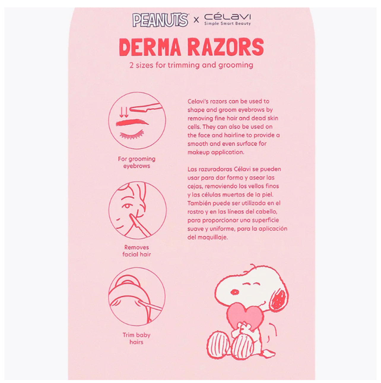 CELAVI PEANUTS 6PC DERMA RAZORS 2 SIZES SET