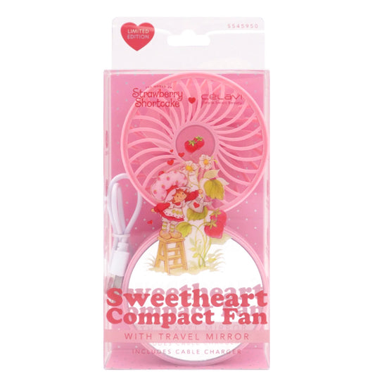 CELAVI STRAWBERRY SHORTCAKE VDAY FOLDABLE FAN WITH CABLE CHARGER