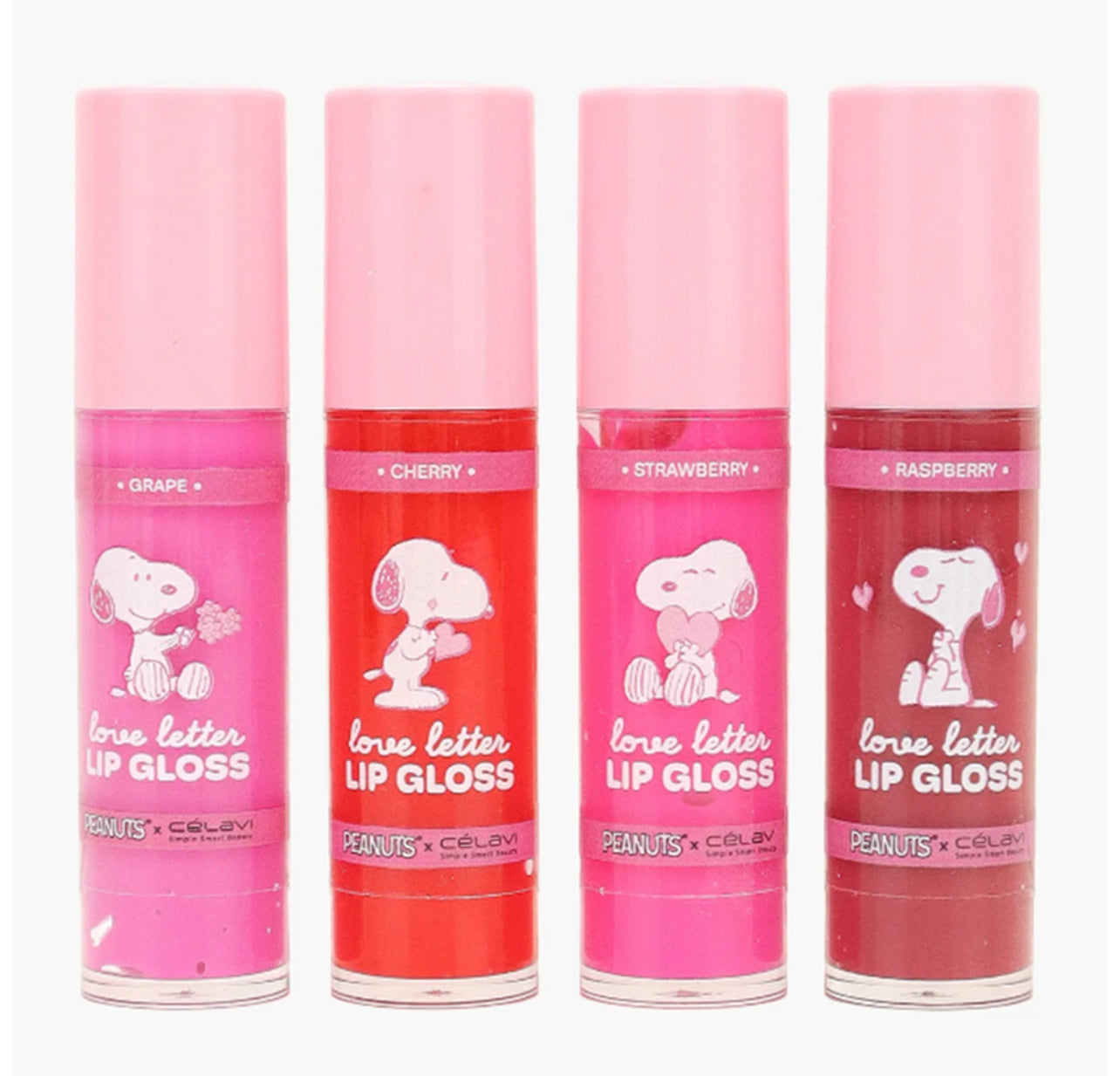 CELAVI X PEANUTS LOVE LETTER 4PC LIP GLOSS SET