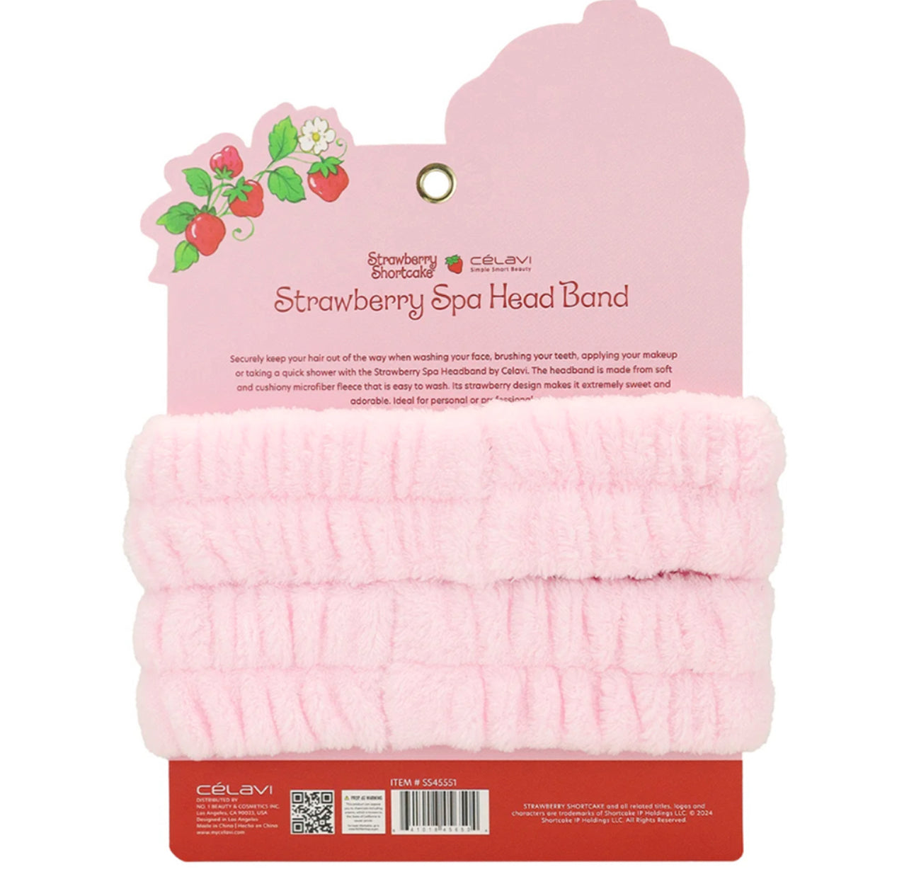 CELAVI STRAWBERRY SHORTCAKE 2PC SPA HAIR BAND SET