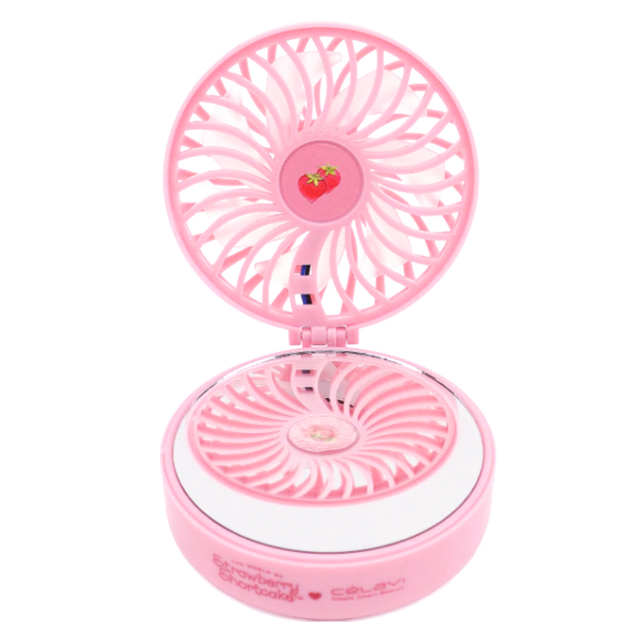 CELAVI STRAWBERRY SHORTCAKE VDAY FOLDABLE FAN WITH CABLE CHARGER